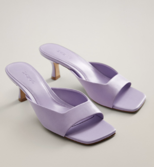 Mule aus Leder mit Absatz