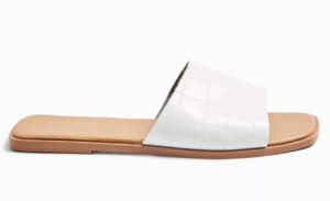 Weiße Lederpantoletten Mit Paisleymuster