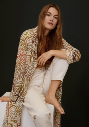 Fließender Kaftan mit Druckmuster