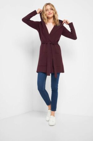 Langer Cardigan mit Gürtel